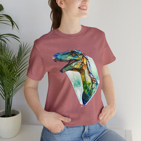 Stained Glass Velociraptor - Short Sleeve Tee